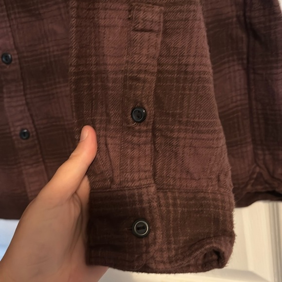 Levi’s men’s maroon plaid long sleeve button down flannel shirt size large - Picture 5 of 8